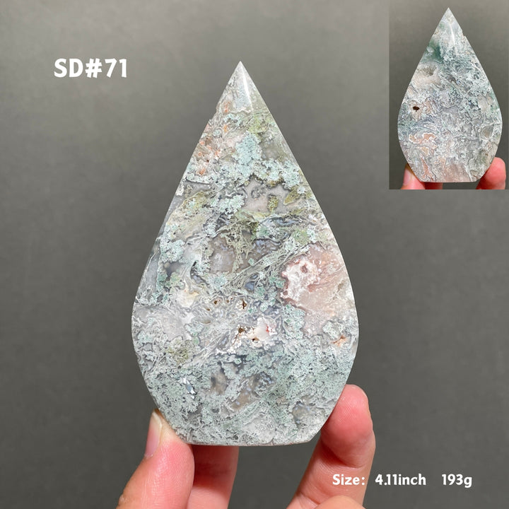 Unique,Moss Agate Teardrop