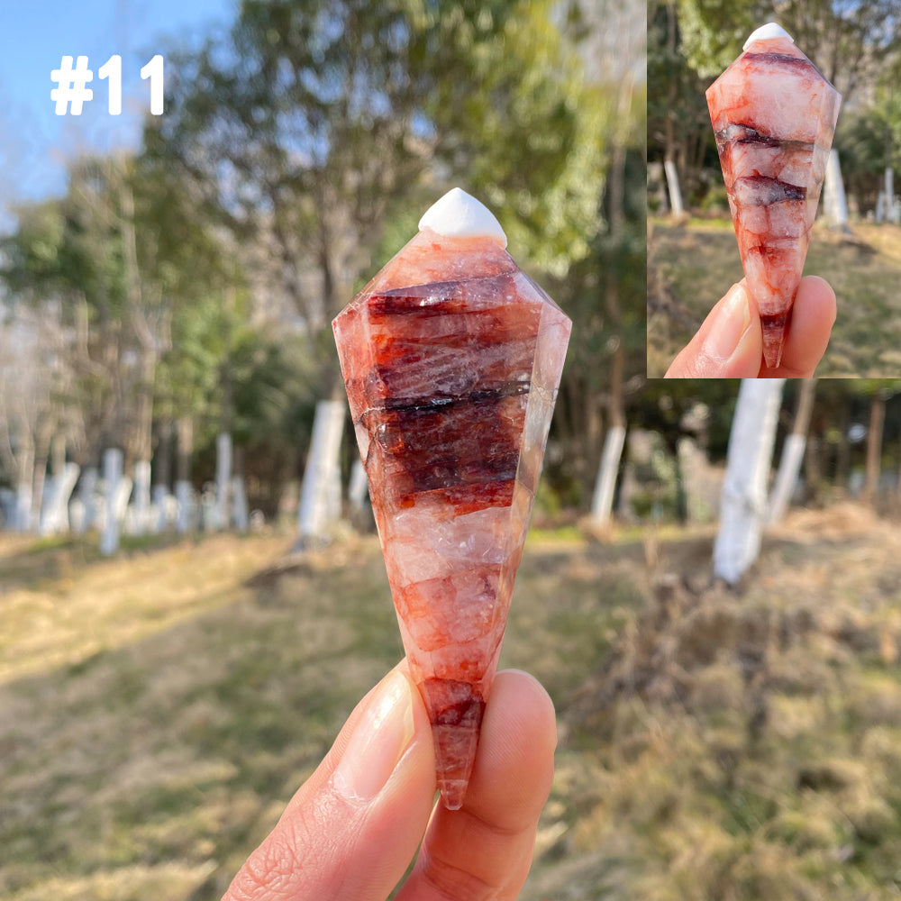 Unique,Natural Crystal Fire Quartz Wand