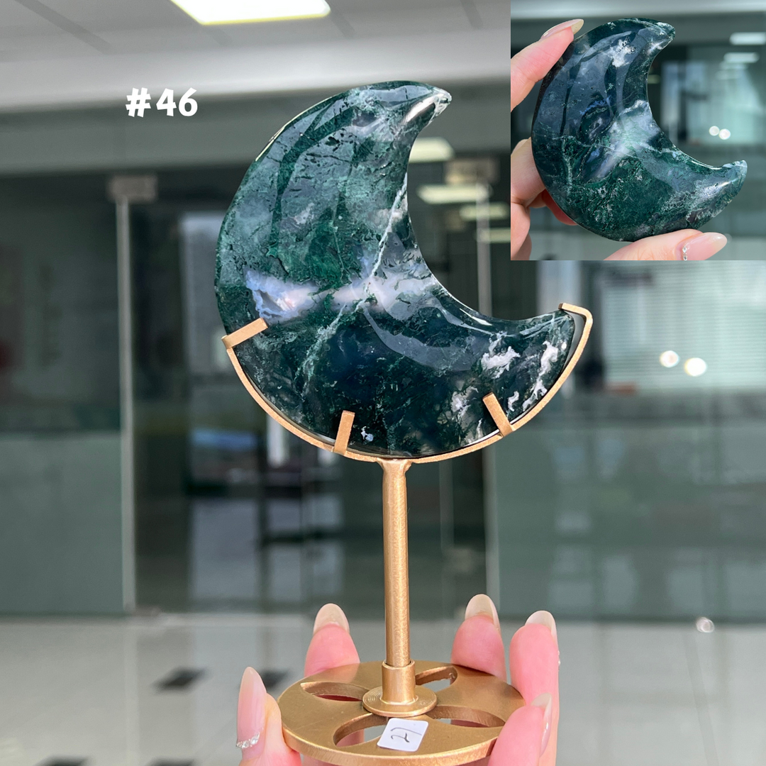 Unique,Moss Agate Moon