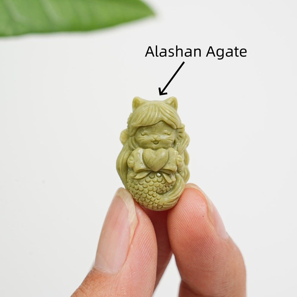 Natural Crystal Mermaid With Pixiu Carving