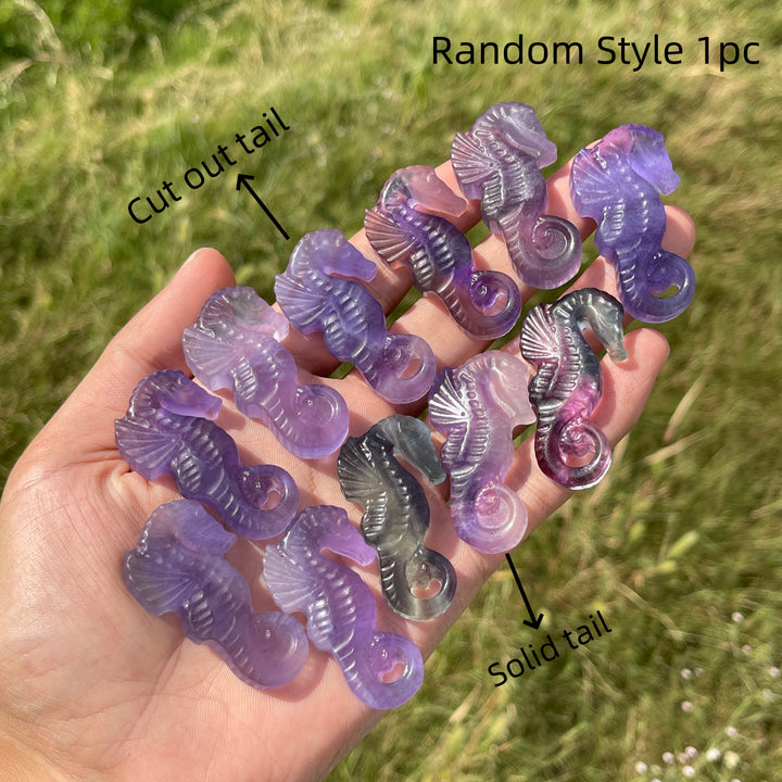 Natural Crystal Carved Mini Seahorse