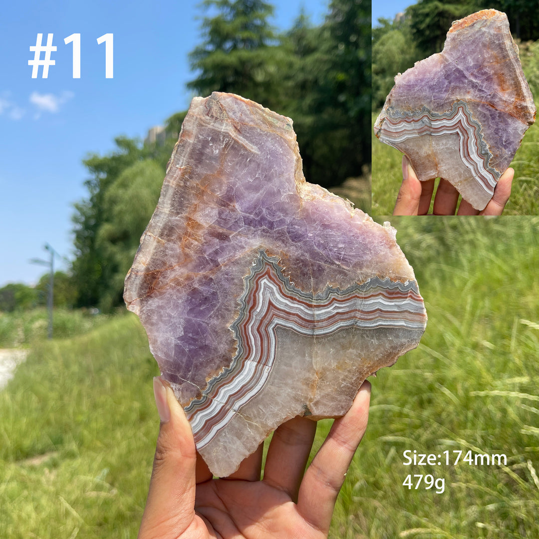 Unique,A Slightly Imperfect Natural Amethyst Agate Slice