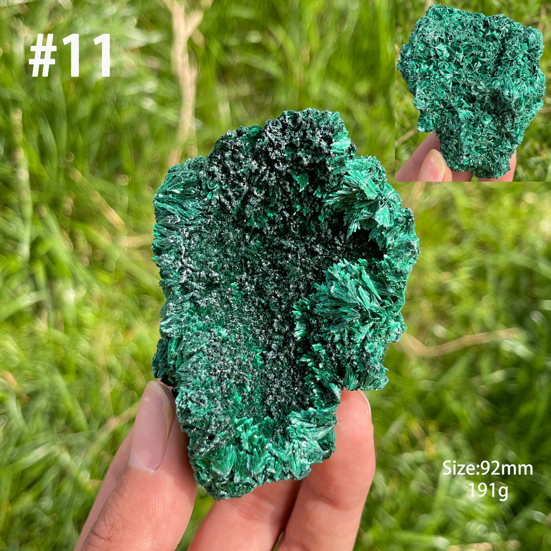 Unique,Natural Crystal Acicular Malachite Raw