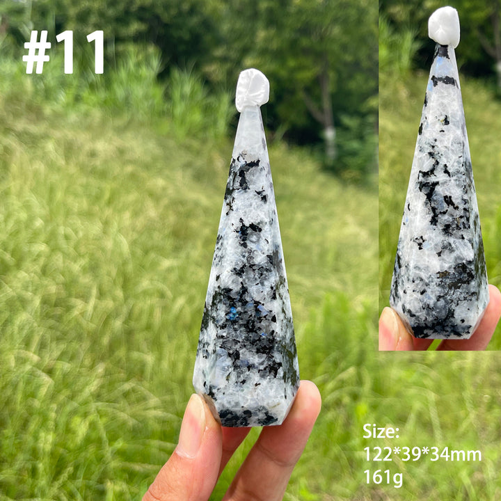 Unique,Natural Crystal Rainbow Moonstone Diamond Tower