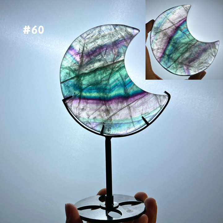 Unique,Rainbow Fluorite Moon
