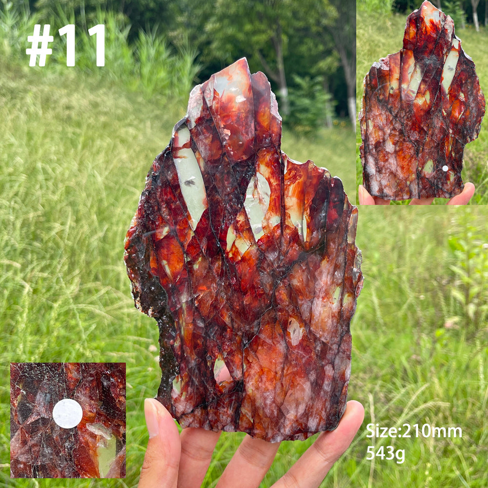 Unique,A Slightly Imperfect Natural Crystal Fire Quartz Slice
