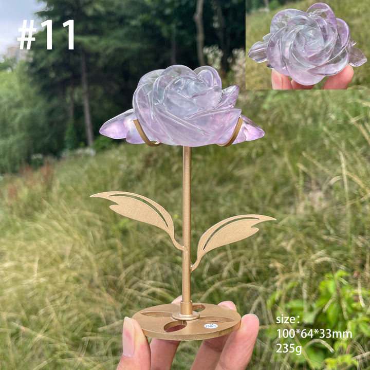 Unique,Natural Fluorite Rose Carving
