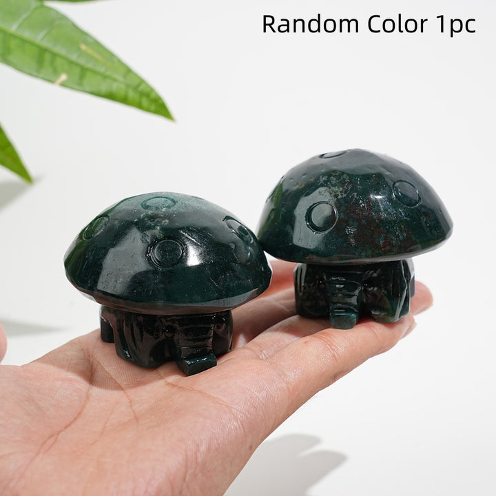 Natural Crystal Mushroom Elephant Carving