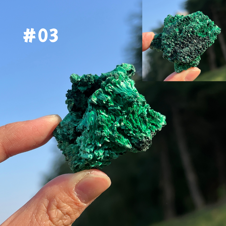 Unique Natural Raw Acicular Malachite Mineral