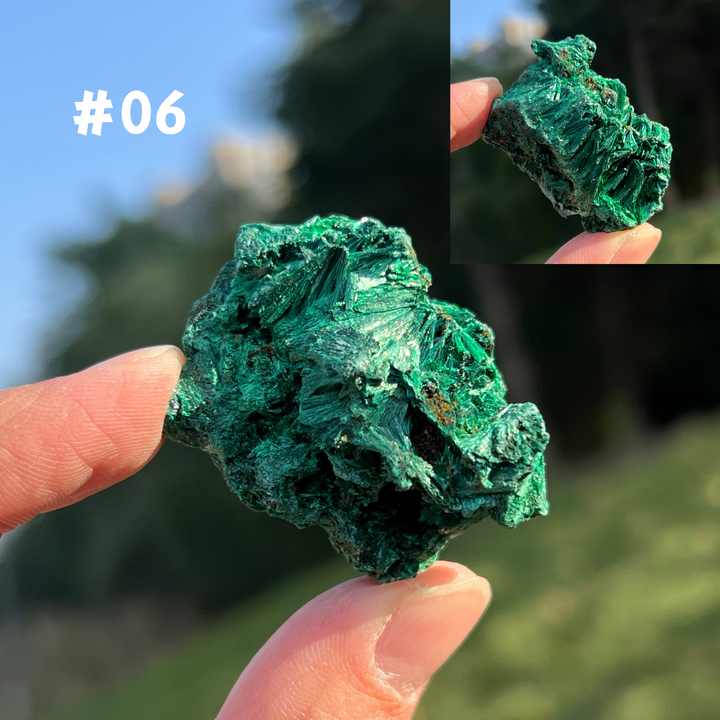 Unique Natural Raw Acicular Malachite Mineral