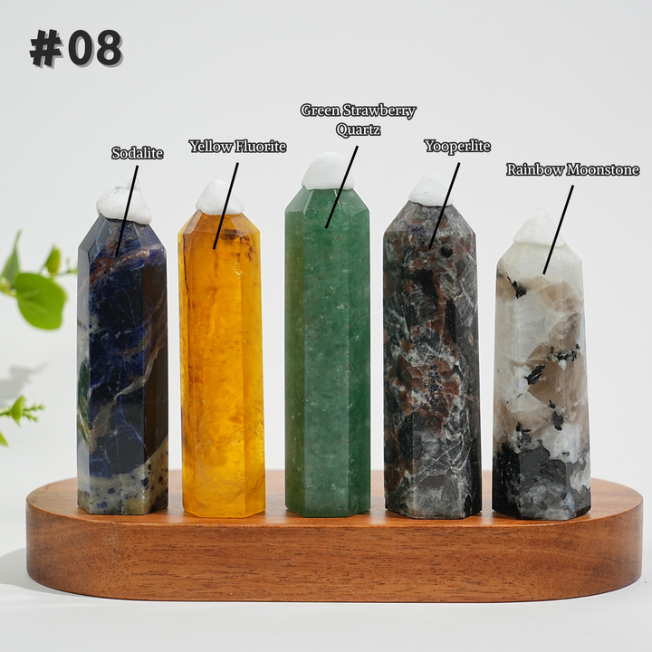 5Pcs Mixed Natural Crystal Tower Point Set