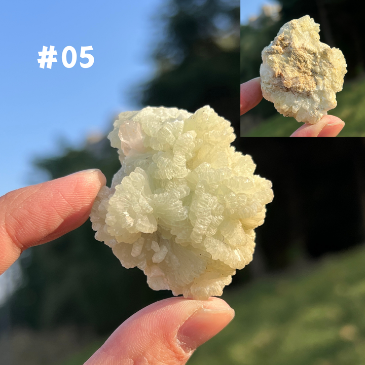 Unique Natural Raw Prehnite With Quartz Mineral Cluster