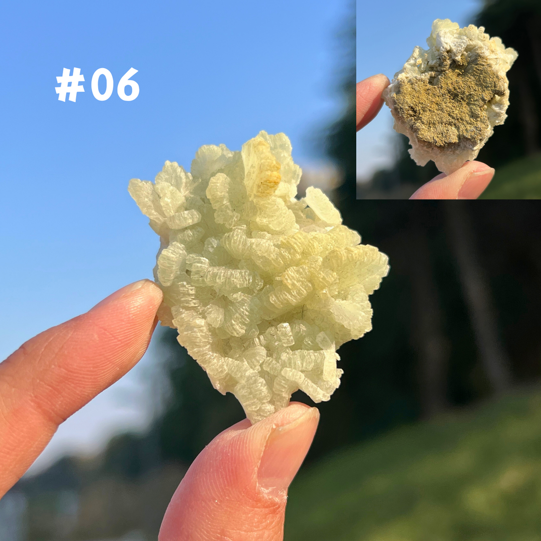Unique Natural Raw Prehnite With Quartz Mineral Cluster