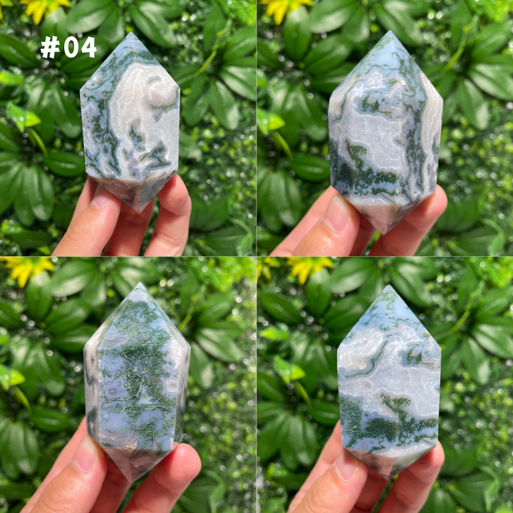 Moss Agate Double Point