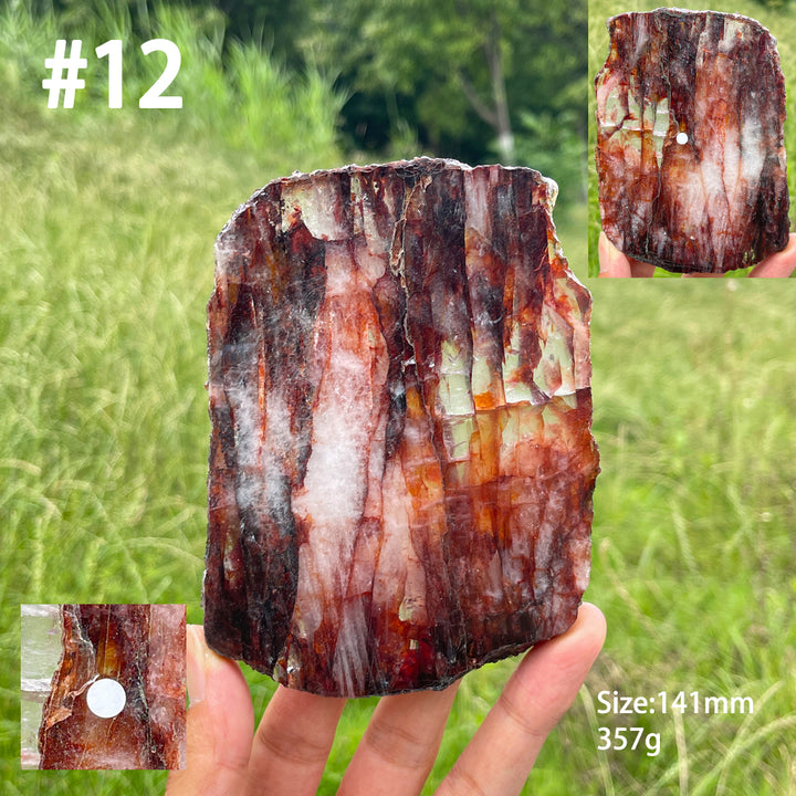 Unique,A Slightly Imperfect Natural Crystal Fire Quartz Slice