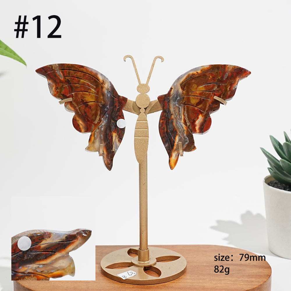 Unique,A Slightly Imperfect Natural Ocean Jasper Delicate Butterfly Wings
