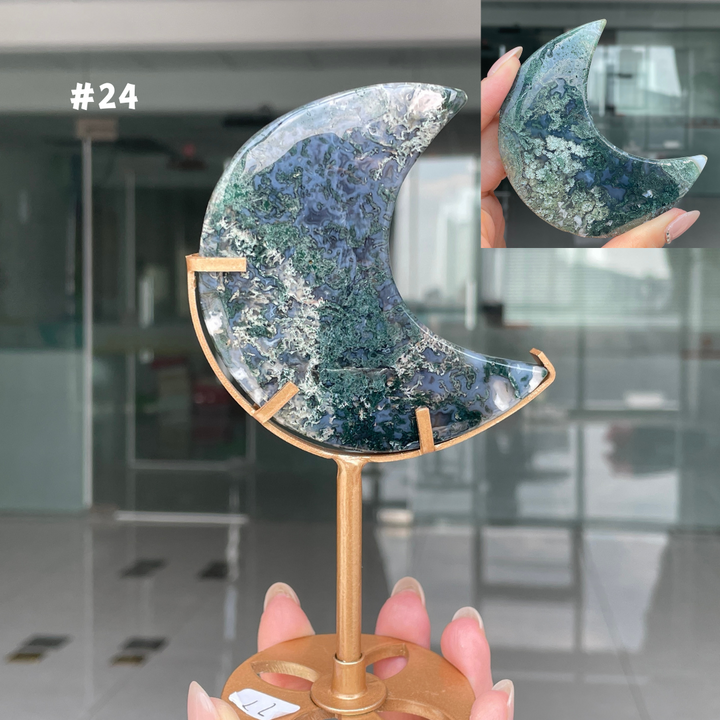 Unique,Moss Agate Moon