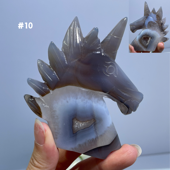 Unique,Agate Geode Unicorn