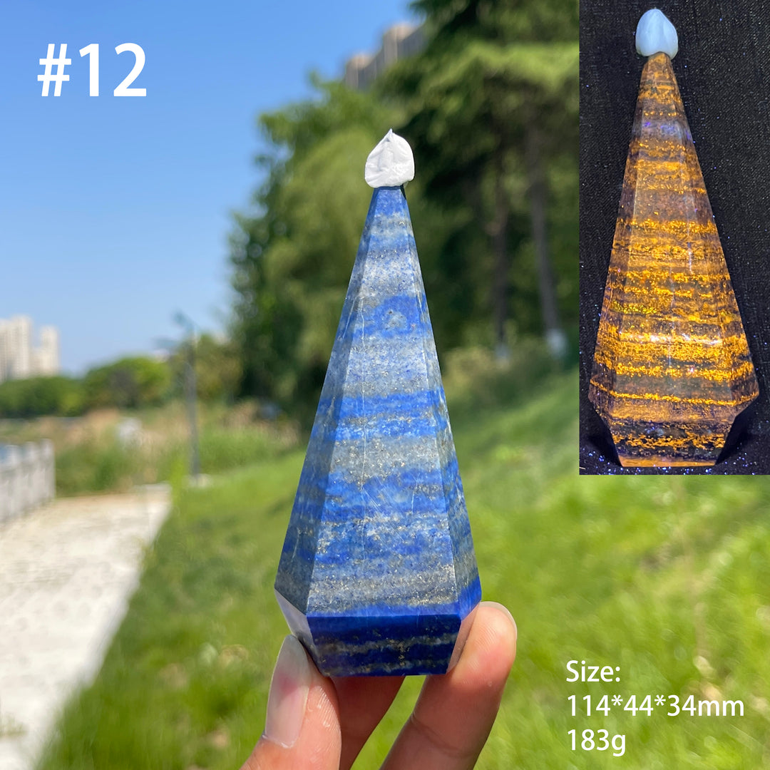 Unique,Natural Lapis Lazuli Diamond Tower