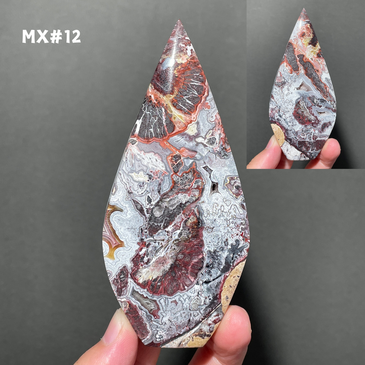 Unique, Mexican Crazy Lace Agate Teardrop