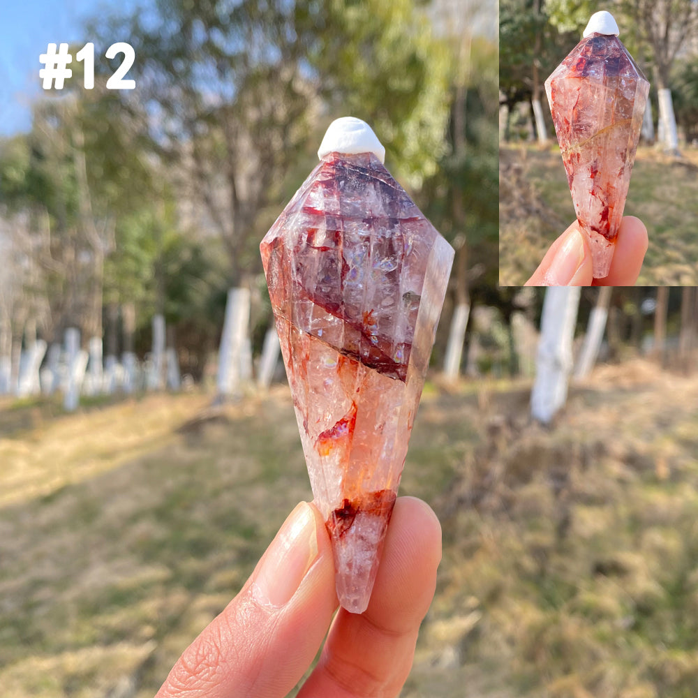 Unique,Natural Crystal Fire Quartz Wand