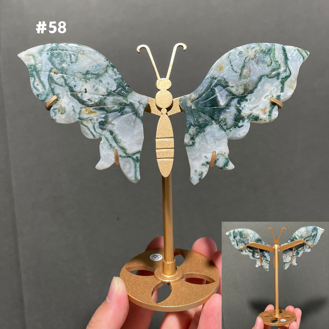 Unique,Moss Agate Butterfly