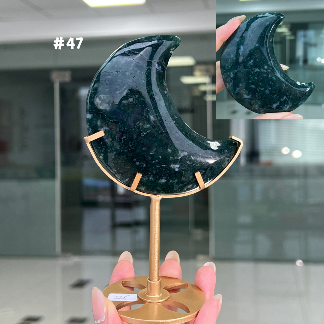 Unique,Moss Agate Moon