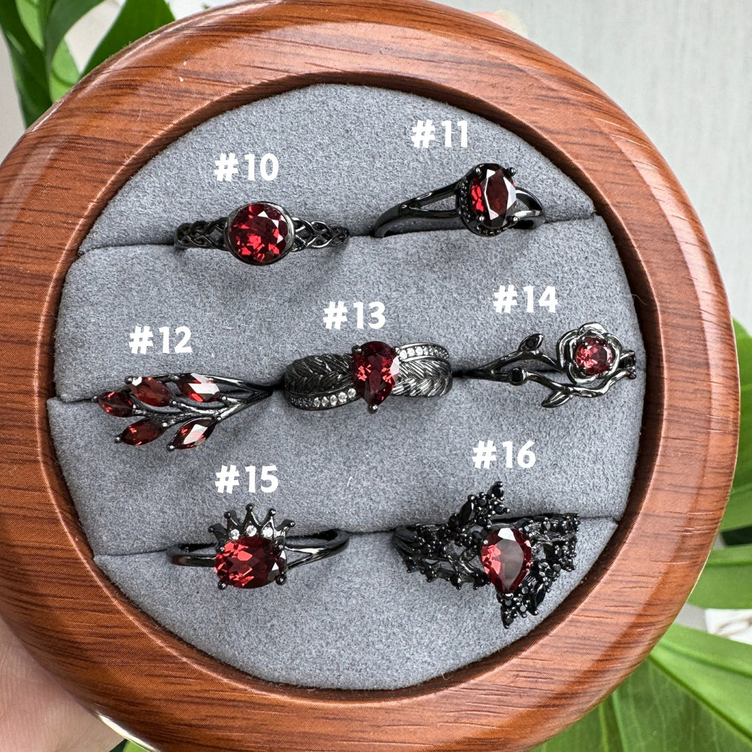 Garnet Black Ring Group,S925