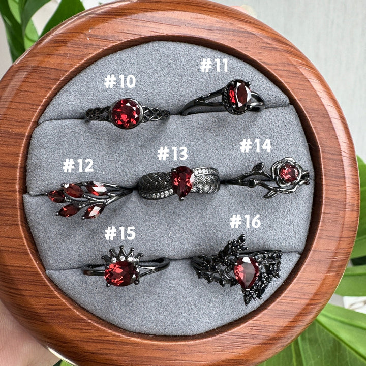 Garnet Black Ring Group,S925