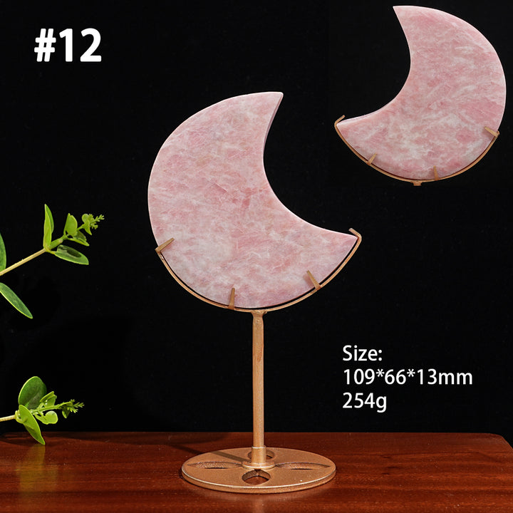 Unique,Natural Crystal Pink Opal Moon