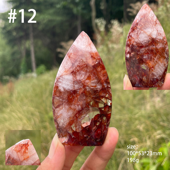 Unique,A Slightly Imperfect Natural Fire Quartz Crystal Teardrop