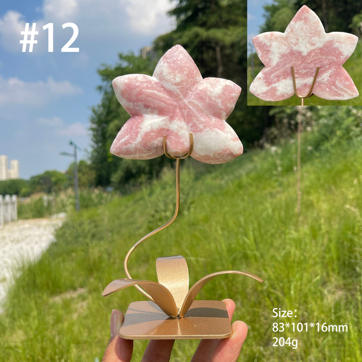 Unique,Natural Crystal Orchid Carving