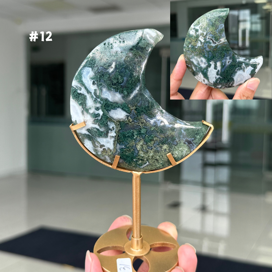Unique,Moss Agate Moon