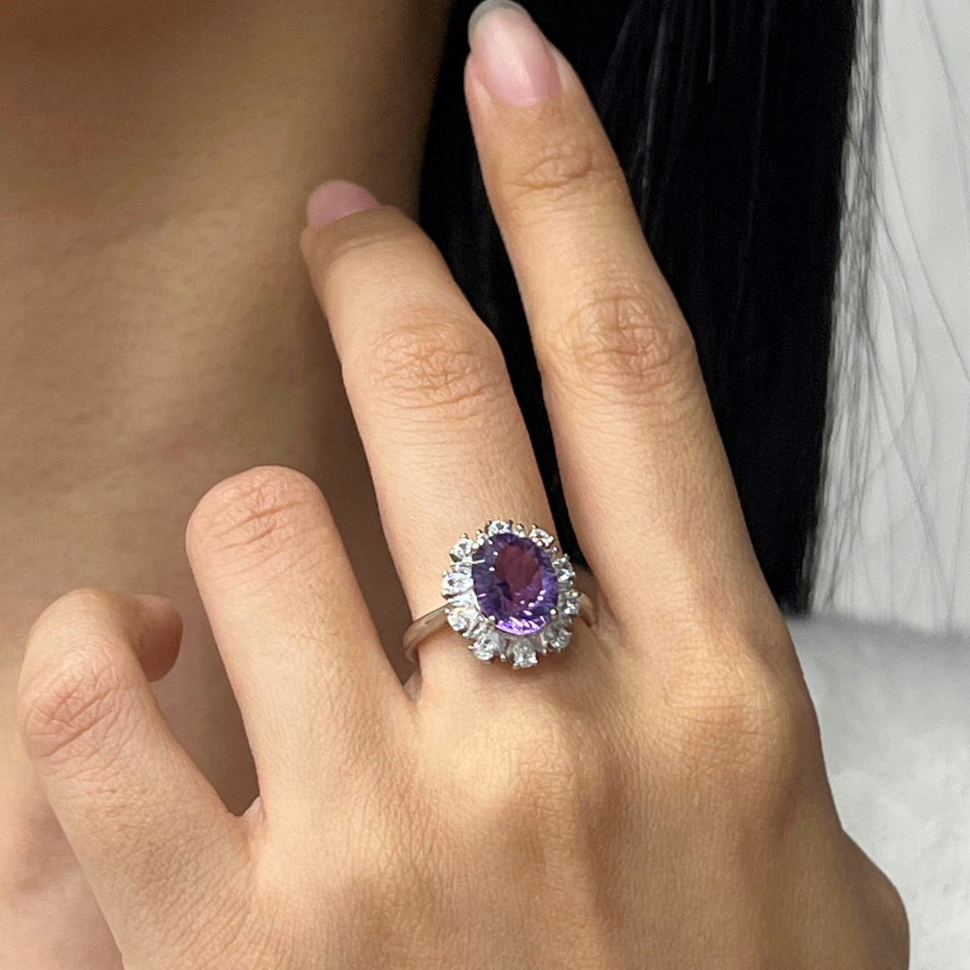 February Birthstone Amethyst Ring