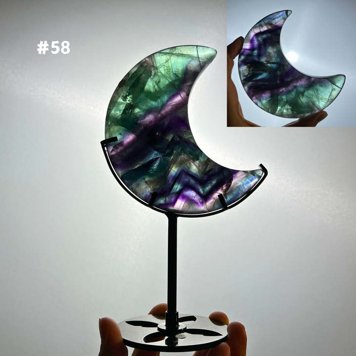 Unique,Rainbow Fluorite Moon