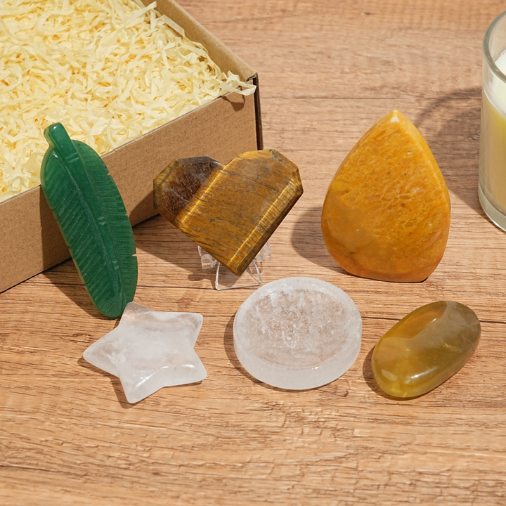 Self-Love & Chakra Healing Crystal Set– Abundance, Focus & Energy Protection