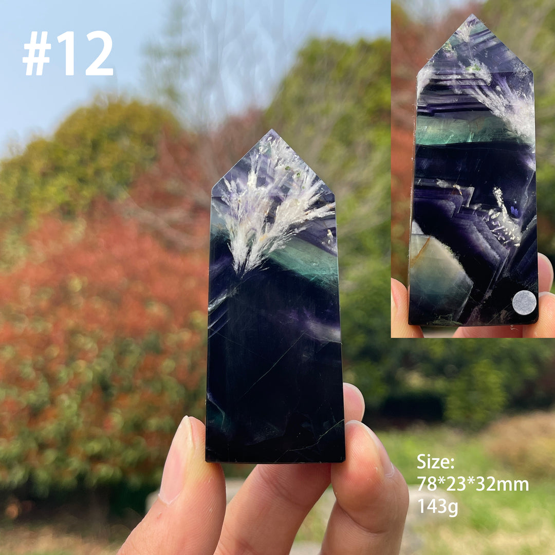 Unique,Natural Feather Fluorite Crystal Point