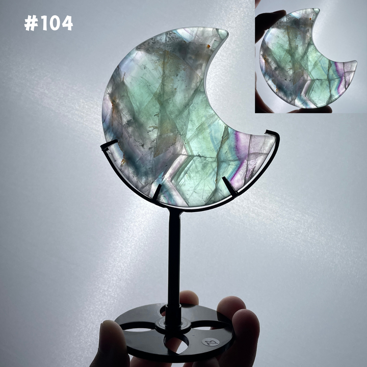 Unique,Rainbow Fluorite Moon