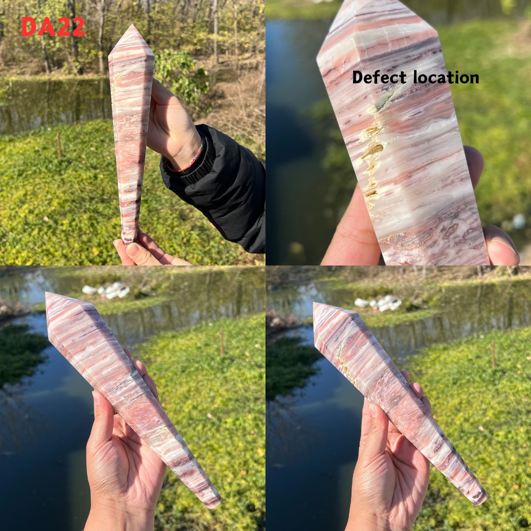 Pink Thousand Layer Agate Wand