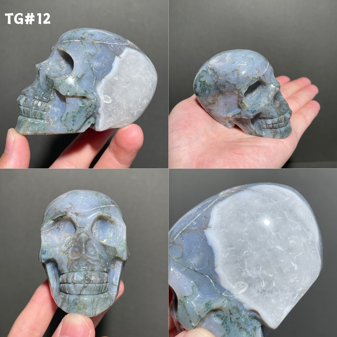 Unique,Moss Agate Skull