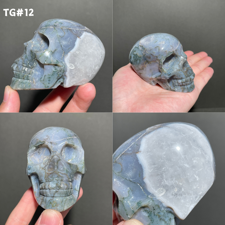 Unique,Moss Agate Skull