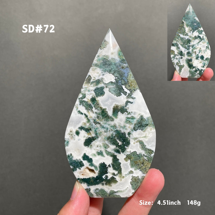 Unique,Moss Agate Teardrop