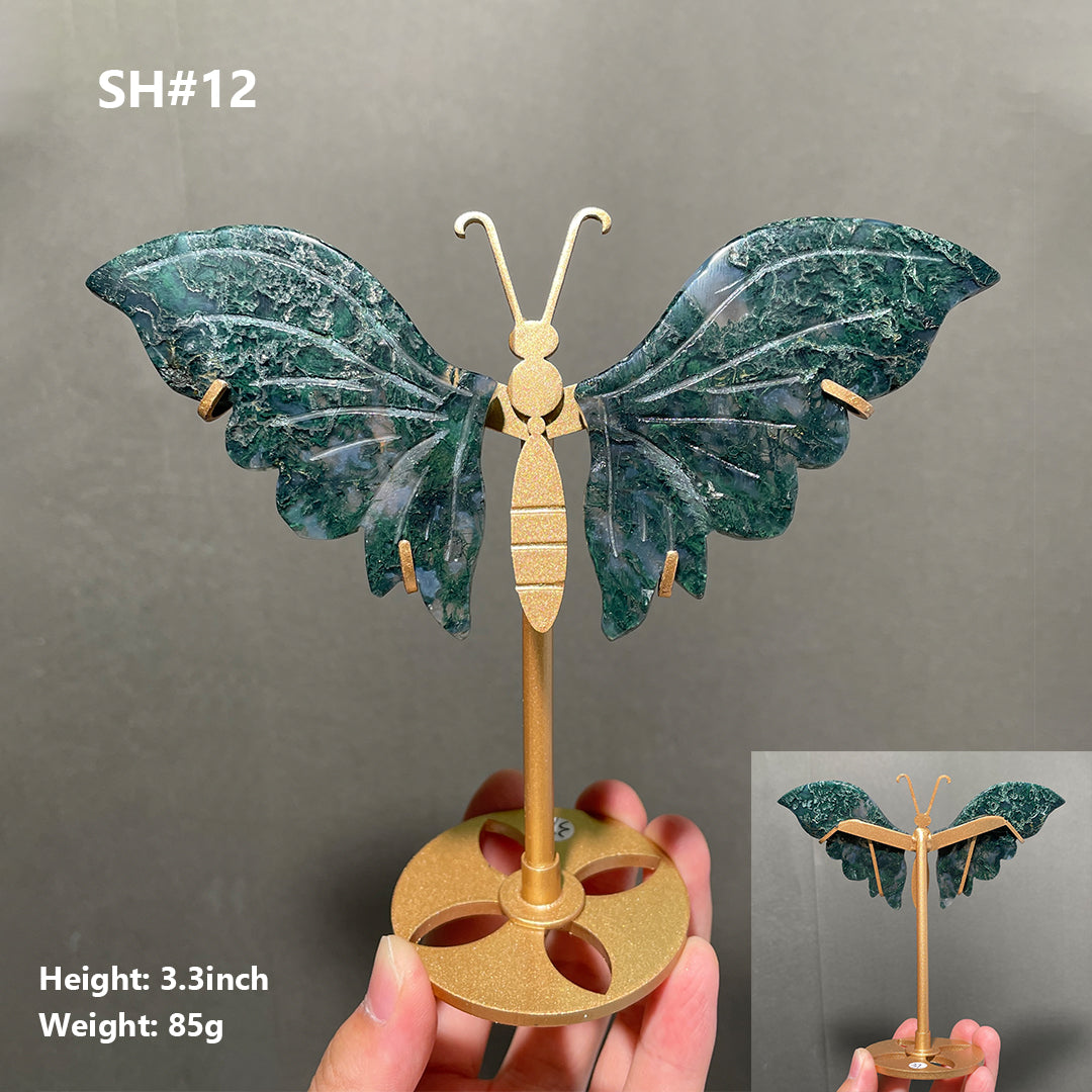 Unique,Moss Agate Butterfly