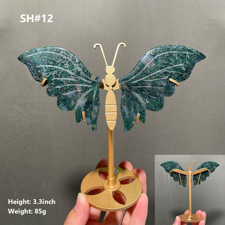 Unique,Moss Agate Butterfly