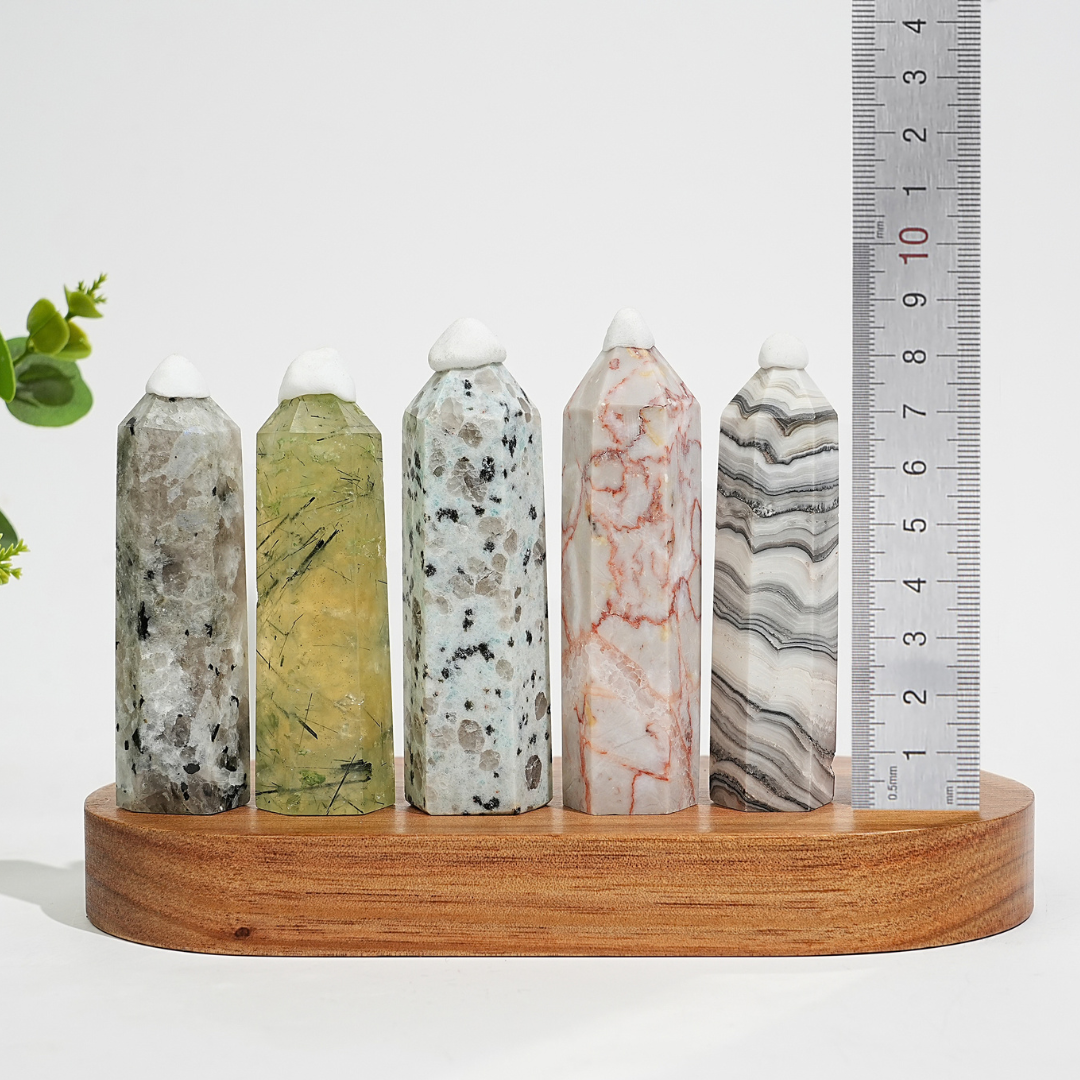 5Pcs Mixed Natural Crystal Tower Point Set