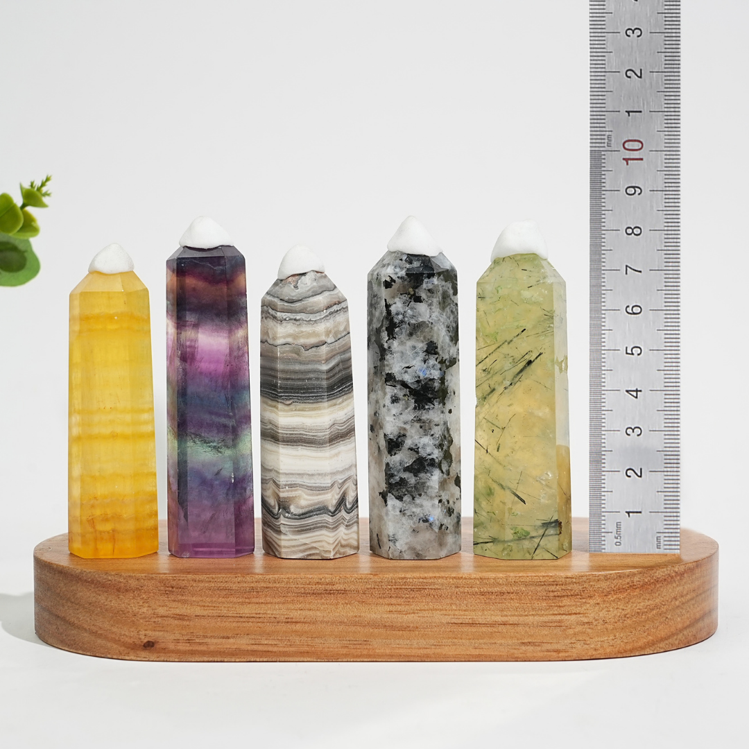 5Pcs Mixed Natural Crystal Tower Point Set
