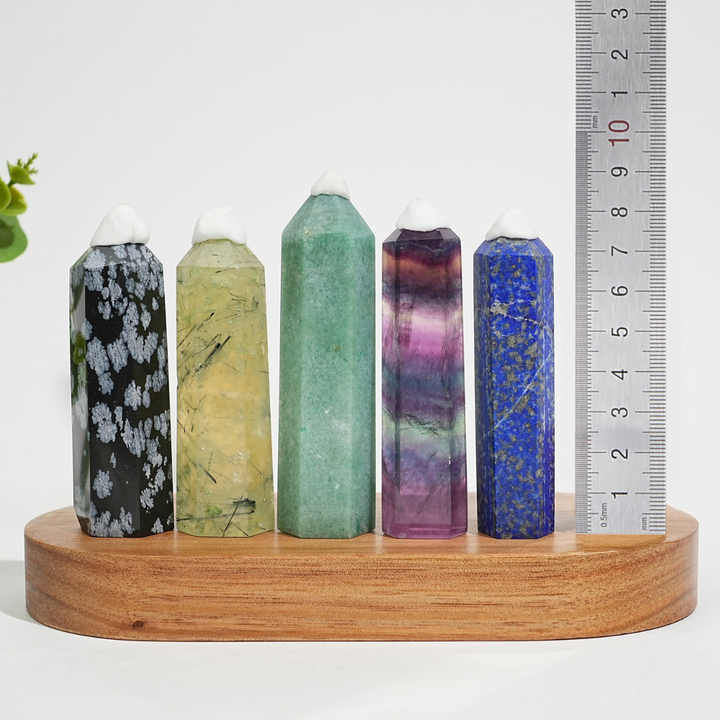 5Pcs Mixed Natural Crystal Tower Point Set