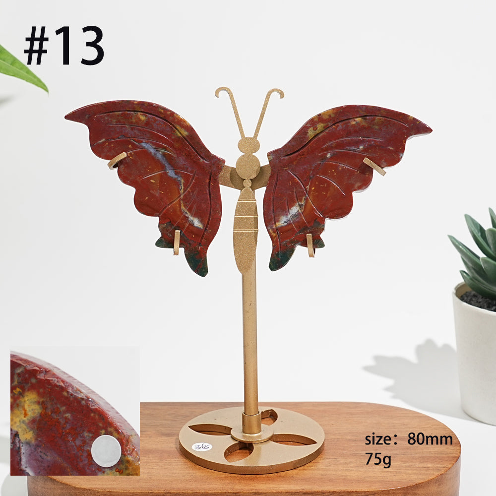 Unique,A Slightly Imperfect Natural Ocean Jasper Delicate Butterfly Wings