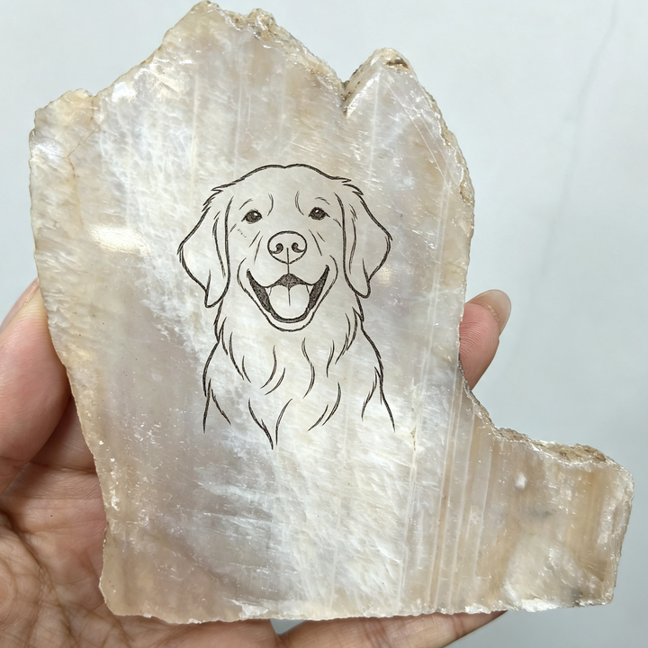 Personalized Engraved  – Custom Stone with Name, Date, or Message –Pet Portrait Drawing from Photo Keepsake Gift for Her Him