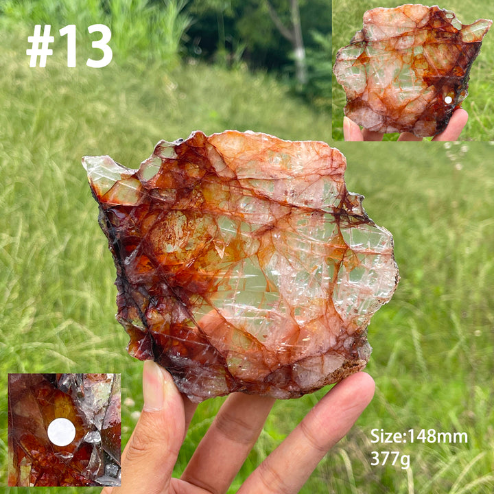 Unique,A Slightly Imperfect Natural Crystal Fire Quartz Slice